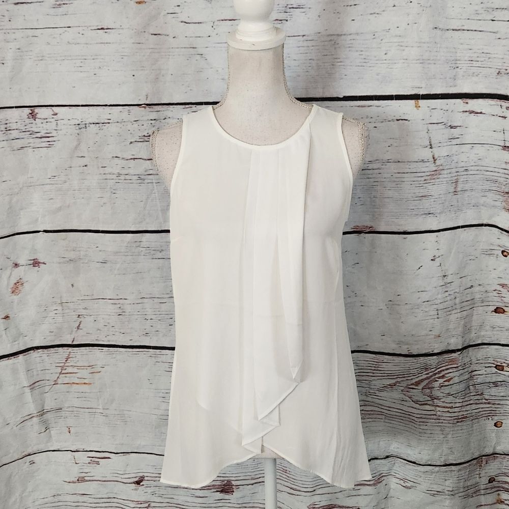 White House Black Market Sleeveless Cascading Tunic Size 0 NWT